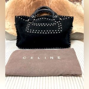 ✨Authentic Celine Boogie Bag✨ Black Suede with studs